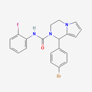 molecular formula C20H17BrFN3O B3016566 1-(4-bromophenyl)-N-(2-fluorophenyl)-3,4-dihydropyrrolo[1,2-a]pyrazine-2(1H)-carboxamide CAS No. 900001-84-5