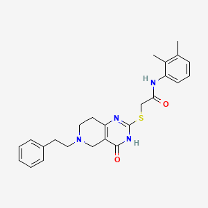 molecular formula C25H28N4O2S B3016569 N-(2,3-dimethylphenyl)-2-((4-oxo-6-phenethyl-3,4,5,6,7,8-hexahydropyrido[4,3-d]pyrimidin-2-yl)thio)acetamide CAS No. 866867-42-7