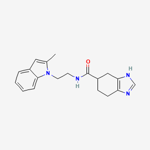 molecular formula C19H22N4O B3016570 N-(2-(2-methyl-1H-indol-1-yl)ethyl)-4,5,6,7-tetrahydro-1H-benzo[d]imidazole-5-carboxamide CAS No. 2034584-41-1