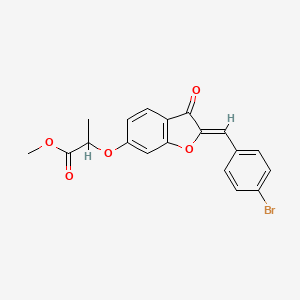 molecular formula C19H15BrO5 B3016571 (Z)-methyl 2-((2-(4-bromobenzylidene)-3-oxo-2,3-dihydrobenzofuran-6-yl)oxy)propanoate CAS No. 620546-41-0