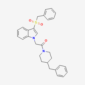 molecular formula C29H30N2O3S B3016573 1-(4-benzylpiperidin-1-yl)-2-(3-(benzylsulfonyl)-1H-indol-1-yl)ethanone CAS No. 896019-72-0