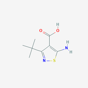 molecular formula C8H12N2O2S B3016575 5-Amino-3-tert-butyl-1,2-thiazole-4-carboxylic acid CAS No. 2137740-05-5