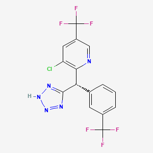molecular formula C15H8ClF6N5 B3016577 3-氯-2-{1H-1,2,3,4-四唑-5-基[3-(三氟甲基)苯基]甲基}-5-(三氟甲基)吡啶 CAS No. 2085689-91-2