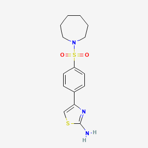 molecular formula C15H19N3O2S2 B3016579 4-[4-(Azepan-1-ylsulfonyl)phenyl]-1,3-thiazol-2-amine CAS No. 876706-39-7