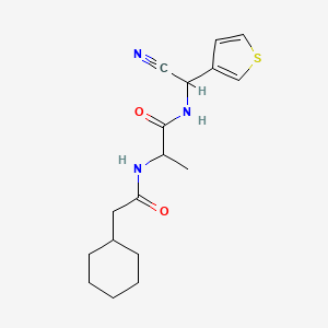molecular formula C17H23N3O2S B3016586 N-[cyano(thiophen-3-yl)methyl]-2-(2-cyclohexylacetamido)propanamide CAS No. 1355468-58-4