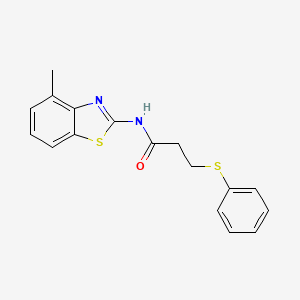 molecular formula C17H16N2OS2 B3016587 N-(4-methylbenzo[d]thiazol-2-yl)-3-(phenylthio)propanamide CAS No. 476307-27-4