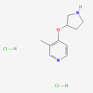 molecular formula C10H16Cl2N2O B3016593 3-甲基-4-(吡咯烷-3-氧基)吡啶二盐酸盐 CAS No. 1707584-09-5