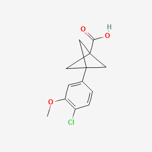 molecular formula C13H13ClO3 B3016595 3-(4-Chloro-3-methoxyphenyl)bicyclo[1.1.1]pentane-1-carboxylic acid CAS No. 2287279-76-7