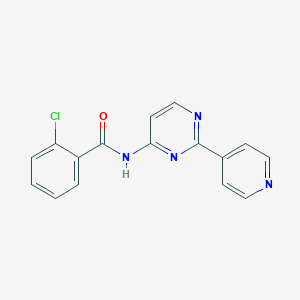 molecular formula C16H11ClN4O B3016597 2-chloro-N-[2-(4-pyridinyl)-4-pyrimidinyl]benzenecarboxamide CAS No. 478039-51-9