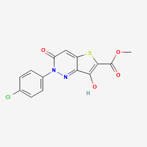 molecular formula C14H9ClN2O4S B3016598 2-(4-氯苯基)-7-羟基-3-氧代-2,3-二氢噻吩并[3,2-c]哒嗪-6-羧酸甲酯 CAS No. 338405-40-6