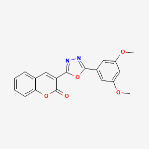 molecular formula C19H14N2O5 B3016600 3-[5-(3,5-dimethoxyphenyl)-1,3,4-oxadiazol-2-yl]-2H-chromen-2-one CAS No. 1794810-46-0