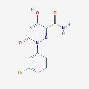 molecular formula C11H8BrN3O3 B3016602 1-(3-溴苯基)-4-羟基-6-氧代-1,6-二氢哒嗪-3-甲酰胺 CAS No. 899977-68-5
