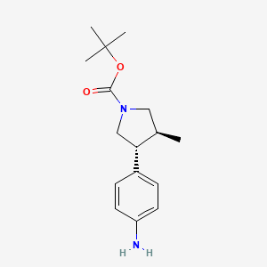B3016612 Tert-butyl (3R,4S)-3-(4-aminophenyl)-4-methylpyrrolidine-1-carboxylate CAS No. 2418596-11-7