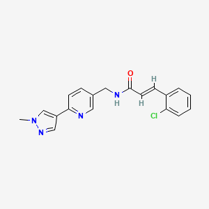 molecular formula C19H17ClN4O B3016616 (E)-3-(2-chlorophenyl)-N-((6-(1-methyl-1H-pyrazol-4-yl)pyridin-3-yl)methyl)acrylamide CAS No. 2034890-32-7