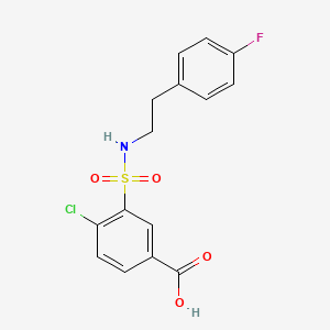 molecular formula C15H13ClFNO4S B3016622 4-氯-3-{[2-(4-氟苯基)乙基]磺酰基}苯甲酸 CAS No. 721414-47-7