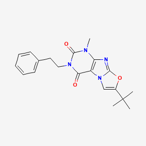 molecular formula C20H22N4O3 B3016627 7-(tert-butyl)-1-methyl-3-phenethyloxazolo[2,3-f]purine-2,4(1H,3H)-dione CAS No. 899998-33-5