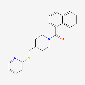 molecular formula C22H22N2OS B3016633 萘-1-基(4-((吡啶-2-基硫基)甲基)哌啶-1-基)甲酮 CAS No. 1421476-82-5