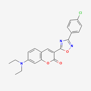 molecular formula C21H18ClN3O3 B3016634 3-(3-(4-chlorophenyl)-1,2,4-oxadiazol-5-yl)-7-(diethylamino)-2H-chromen-2-one CAS No. 931954-11-9