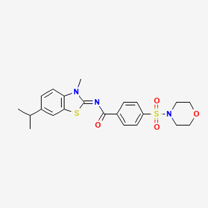 molecular formula C22H25N3O4S2 B3016637 (E)-N-(6-isopropyl-3-methylbenzo[d]thiazol-2(3H)-ylidene)-4-(morpholinosulfonyl)benzamide CAS No. 1321873-03-3