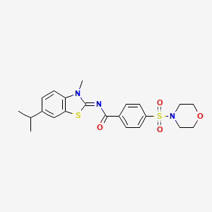 molecular formula C22H25N3O4S2 B3016637 (E)-N-(6-异丙基-3-甲基苯并[d]噻唑-2(3H)-亚甲基)-4-(吗啉磺酰基)苯甲酰胺 CAS No. 1321873-03-3