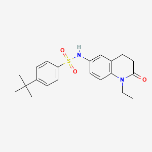 molecular formula C21H26N2O3S B3016638 4-tert-butyl-N-(1-ethyl-2-oxo-1,2,3,4-tetrahydroquinolin-6-yl)benzenesulfonamide CAS No. 921888-39-3