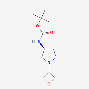 molecular formula C12H22N2O3 B3016639 (S)-叔丁基 1-(氧杂环丁-3-基)吡咯烷-3-基氨基甲酸酯 CAS No. 1256667-59-0