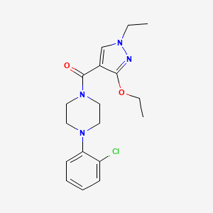 molecular formula C18H23ClN4O2 B3016660 (4-(2-氯苯基)哌嗪-1-基)(3-乙氧基-1-乙基-1H-吡唑-4-基)甲苯酮 CAS No. 1014049-52-5