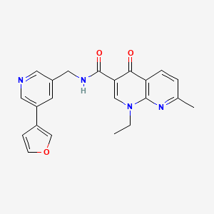 molecular formula C22H20N4O3 B3016684 1-ethyl-N-((5-(furan-3-yl)pyridin-3-yl)methyl)-7-methyl-4-oxo-1,4-dihydro-1,8-naphthyridine-3-carboxamide CAS No. 2034314-04-8