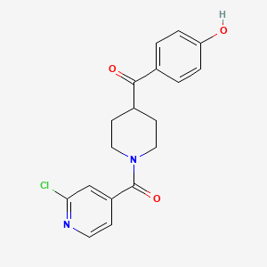 molecular formula C18H17ClN2O3 B3016692 4-[1-(2-Chloropyridine-4-carbonyl)piperidine-4-carbonyl]phenol CAS No. 1119223-28-7