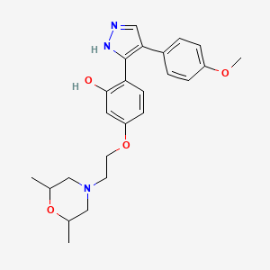 molecular formula C24H29N3O4 B3016698 5-(2-(2,6-二甲基吗啉)乙氧基)-2-(4-(4-甲氧基苯基)-1H-吡唑-3-基)苯酚 CAS No. 1010868-40-2