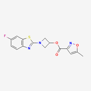 molecular formula C15H12FN3O3S B3016701 1-(6-Fluorobenzo[d]thiazol-2-yl)azetidin-3-yl 5-methylisoxazole-3-carboxylate CAS No. 1396863-16-3