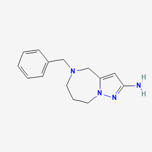 molecular formula C14H18N4 B3016702 5-Benzyl-5,6,7,8-tetrahydro-4H-pyrazolo[1,5-a][1,4]diazepin-2-amine CAS No. 2138429-68-0