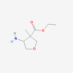 molecular formula C8H15NO3 B3016708 Ethyl 4-amino-3-methyloxolane-3-carboxylate CAS No. 1536816-03-1