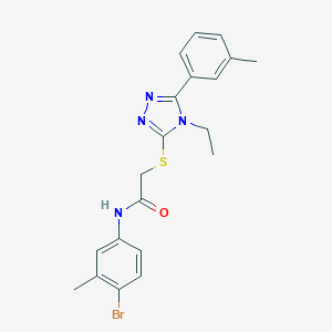molecular formula C20H21BrN4OS B301671 N-(4-bromo-3-methylphenyl)-2-{[4-ethyl-5-(3-methylphenyl)-4H-1,2,4-triazol-3-yl]sulfanyl}acetamide 