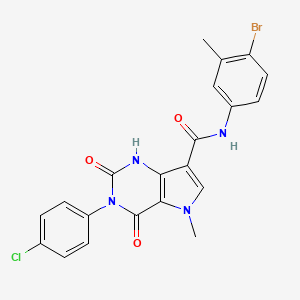 molecular formula C21H16BrClN4O3 B3016713 N-(4-bromo-3-methylphenyl)-3-(4-chlorophenyl)-5-methyl-2,4-dioxo-2,3,4,5-tetrahydro-1H-pyrrolo[3,2-d]pyrimidine-7-carboxamide CAS No. 921806-15-7