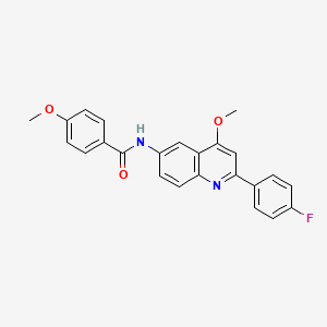 molecular formula C24H19FN2O3 B3016715 N-[2-(4-Fluorophenyl)-4-methoxyquinolin-6-YL]-4-methoxybenzamide CAS No. 1358330-73-0
