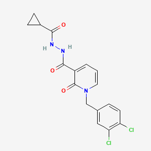 molecular formula C17H15Cl2N3O3 B3016718 N'-(cyclopropanecarbonyl)-1-(3,4-dichlorobenzyl)-2-oxo-1,2-dihydropyridine-3-carbohydrazide CAS No. 1105243-36-4