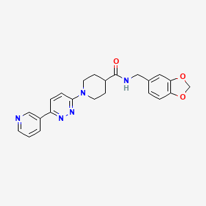 molecular formula C23H23N5O3 B3016719 N-(苯并[d][1,3]二氧杂环-5-基甲基)-1-(6-(吡啶-3-基)哒嗪-3-基)哌啶-4-甲酰胺 CAS No. 1203272-17-6
