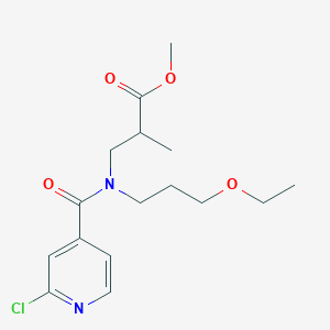 molecular formula C16H23ClN2O4 B3016720 methyl 3-[1-(2-chloropyridin-4-yl)-N-(3-ethoxypropyl)formamido]-2-methylpropanoate CAS No. 1356674-30-0