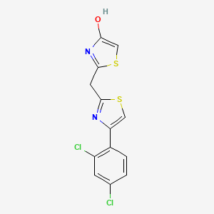 molecular formula C13H8Cl2N2OS2 B3016721 2-{[4-(2,4-Dichlorophenyl)-1,3-thiazol-2-yl]methyl}-1,3-thiazol-4-ol CAS No. 860651-39-4