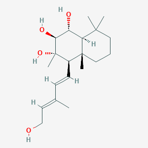 molecular formula C20H36O4 B3016751 (1R,2S,3S,4R,4aS,8aS)-4-[(1E,3E)-5-hydroxy-3-methylpenta-1,3-dienyl]-3,4a,8,8-tetramethyl-2,4,5,6,7,8a-hexahydro-1H-naphthalene-1,2,3-triol CAS No. 114343-74-7