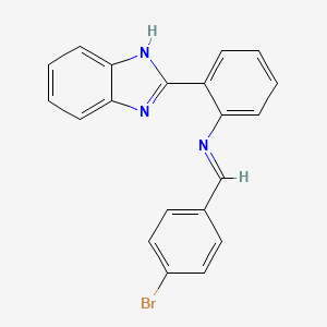 molecular formula C20H14BrN3 B3016757 (E)-2-(1H-benzo[d]imidazol-2-yl)-N-(4-bromobenzylidene)aniline CAS No. 202820-20-0