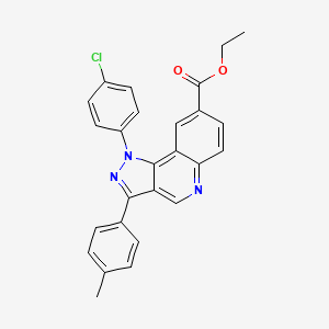 molecular formula C26H20ClN3O2 B3016759 ethyl 1-(4-chlorophenyl)-3-(p-tolyl)-1H-pyrazolo[4,3-c]quinoline-8-carboxylate CAS No. 901020-64-2