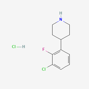 molecular formula C11H14Cl2FN B3016764 4-(3-Chloro-2-fluorophenyl)piperidine;hydrochloride CAS No. 2287279-15-4