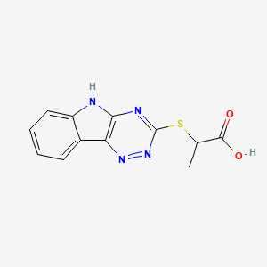 molecular formula C12H10N4O2S B3016779 2-(5H-[1,2,4]triazino[5,6-b]indol-3-ylsulfanyl)propanoic acid CAS No. 333787-61-4