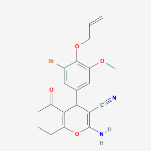 molecular formula C20H19BrN2O4 B301678 4-[4-(allyloxy)-3-bromo-5-methoxyphenyl]-2-amino-5-oxo-5,6,7,8-tetrahydro-4H-chromene-3-carbonitrile 
