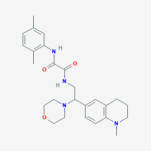 molecular formula C26H34N4O3 B3016780 N-(2,5-dimethylphenyl)-N'-[2-(1-methyl-1,2,3,4-tetrahydroquinolin-6-yl)-2-morpholin-4-ylethyl]ethanediamide CAS No. 922066-06-6