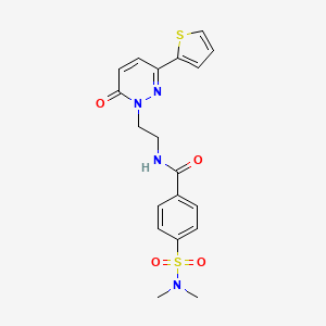molecular formula C19H20N4O4S2 B3016781 4-(N,N-二甲基氨磺酰基)-N-(2-(6-氧代-3-(噻吩-2-基)吡哒嗪-1(6H)-基)乙基)苯甲酰胺 CAS No. 946264-82-0