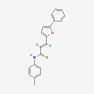 molecular formula C20H17NO2 B3016785 (E)-3-(5-phenylfuran-2-yl)-N-(p-tolyl)acrylamide CAS No. 391218-08-9