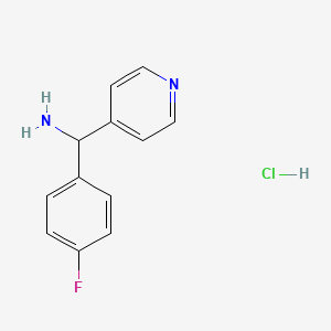 molecular formula C12H12ClFN2 B3016787 (4-Fluorophenyl)(pyridin-4-yl)methanamine hydrochloride CAS No. 1216750-96-7